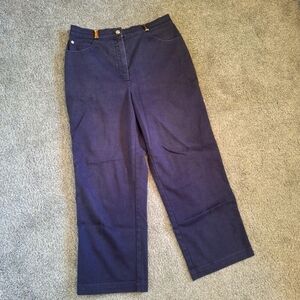 St John Straight Leg Dark Denim Pants  Size 10 short
